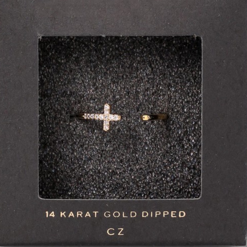 Gold Dipped Cross Ring